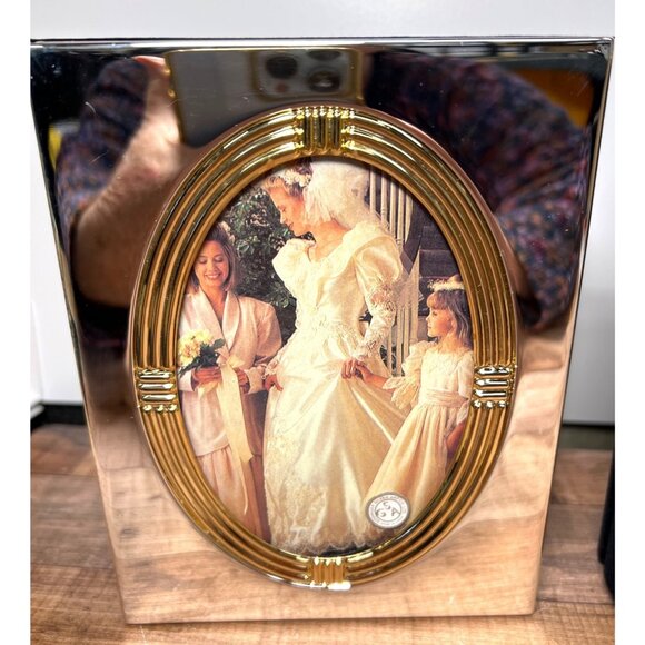 Set Of Two Silverplated Photo Albums With Goldtone Accents Velvet Cover - Picture 2 of 8